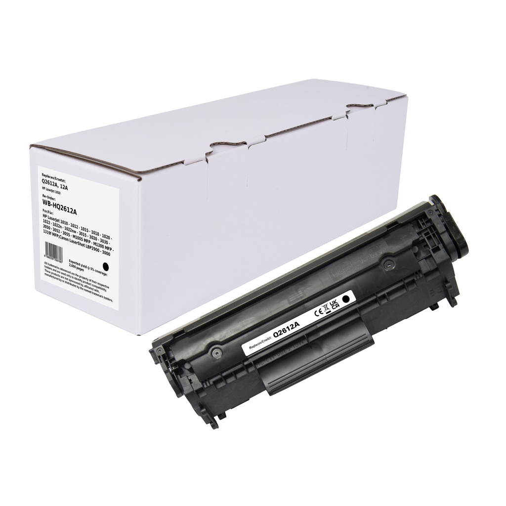 White Box Standard Remanufactured HP Q2612A (12A) Toner Mono