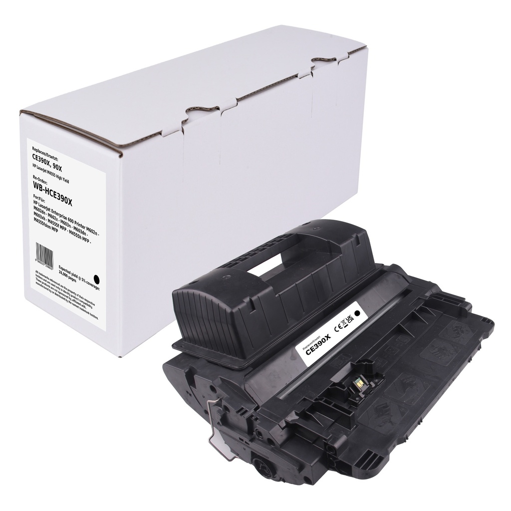 White Box Standard Remanufactured HP CE390X (90X) Toner Mono