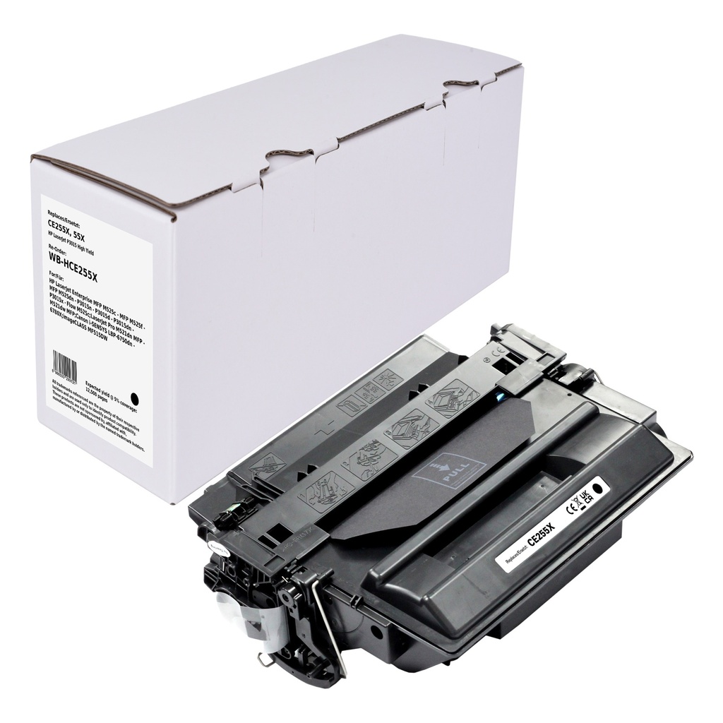 White Box Standard Remanufactured HP CE255X (55X) Toner Mono