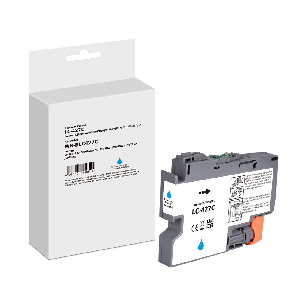 White Box Standard Compatible Brother LC-427C (LC-427) Inkjet Cartridge Cyan