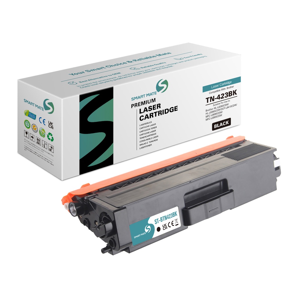 SMART MATE Remanufactured Brother TN-423BK Toner Black