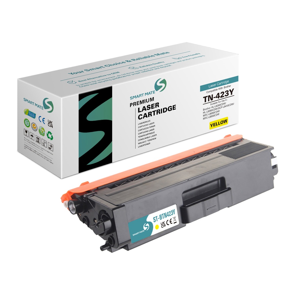 SMART MATE Remanufactured Brother TN-423Y Toner Yellow