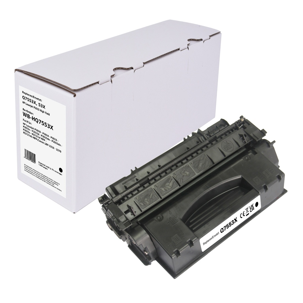 White Box Standard Remanufactured HP Q7553X (53X) Toner Mono