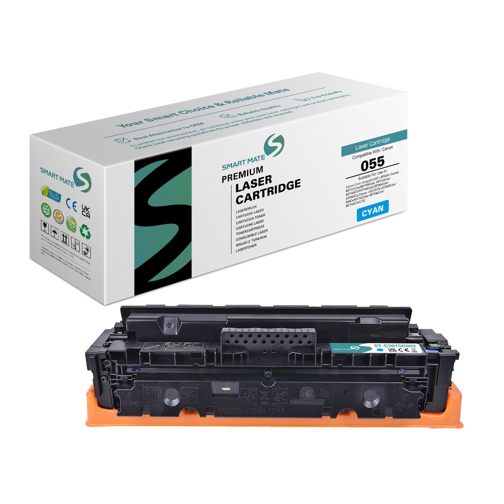 SMART MATE Remanufactured Canon 3015C002 (055) Toner Cyan