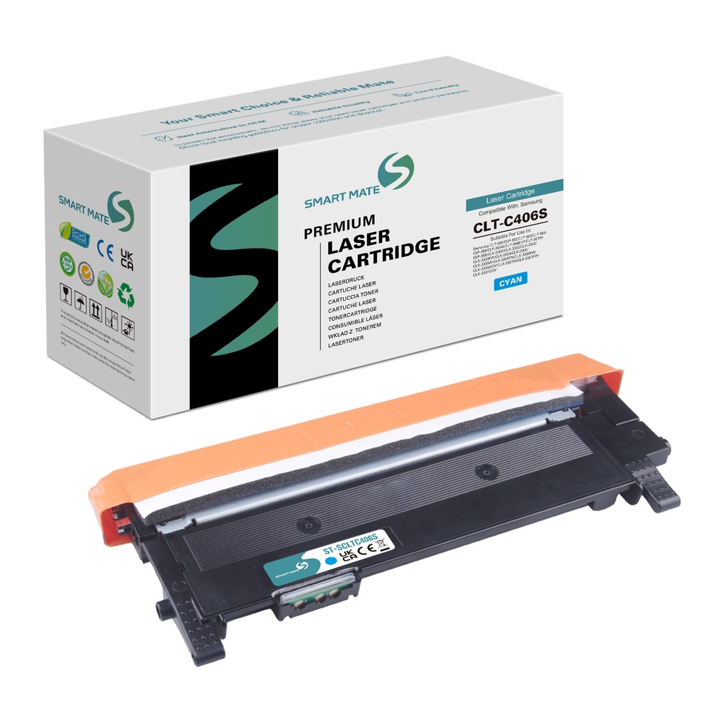 SMART MATE Remanufactured Samsung ST984A (CLT-C406S) Toner Cyan