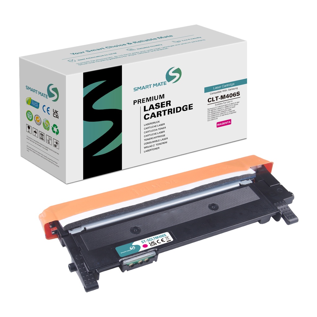 SMART MATE Remanufactured Samsung SU252A (CLT-M406S) Toner Magenta