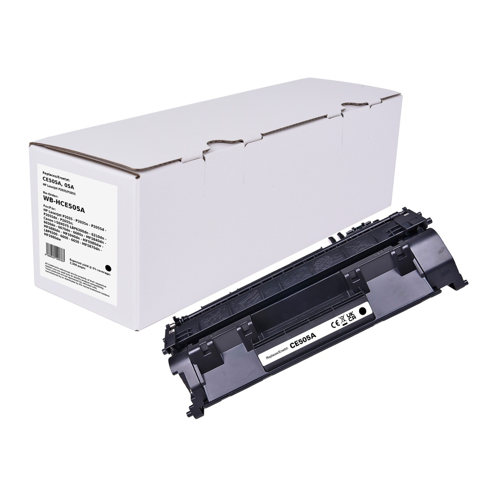 White Box Standard Remanufactured HP CE505A (05A) Toner Mono