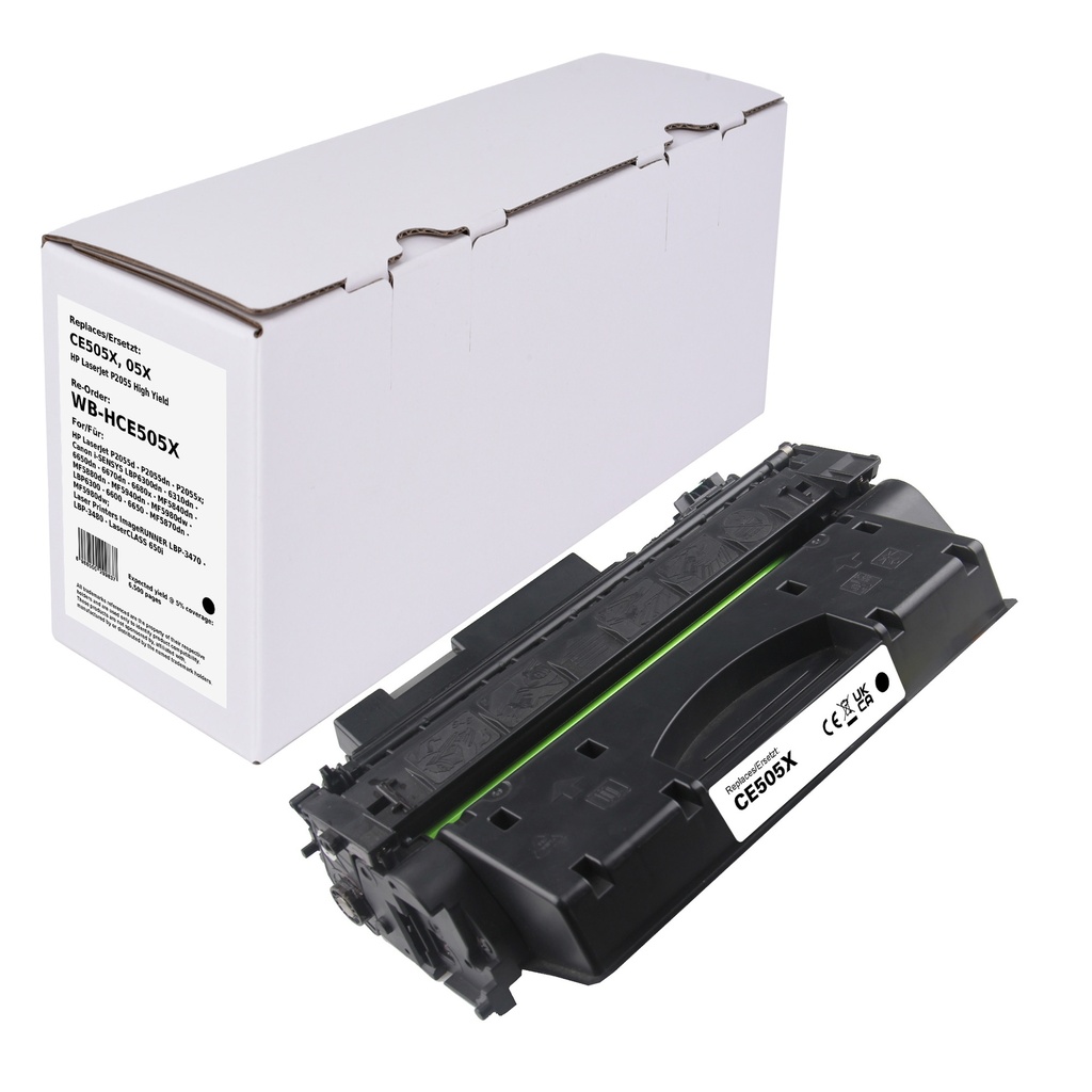 White Box Standard Remanufactured HP CE505X (05X) Toner Mono