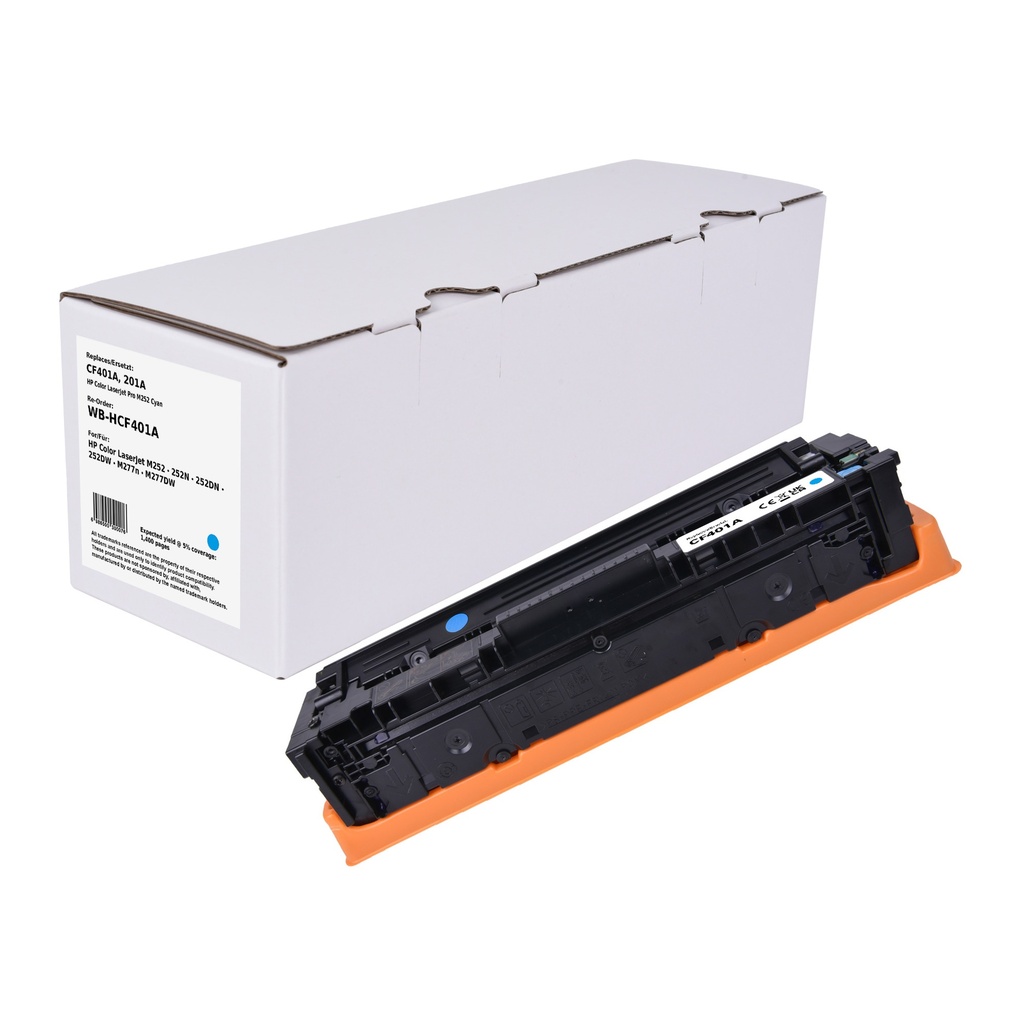 White Box Standard Remanufactured HP CF401A (201A) Toner Cyan