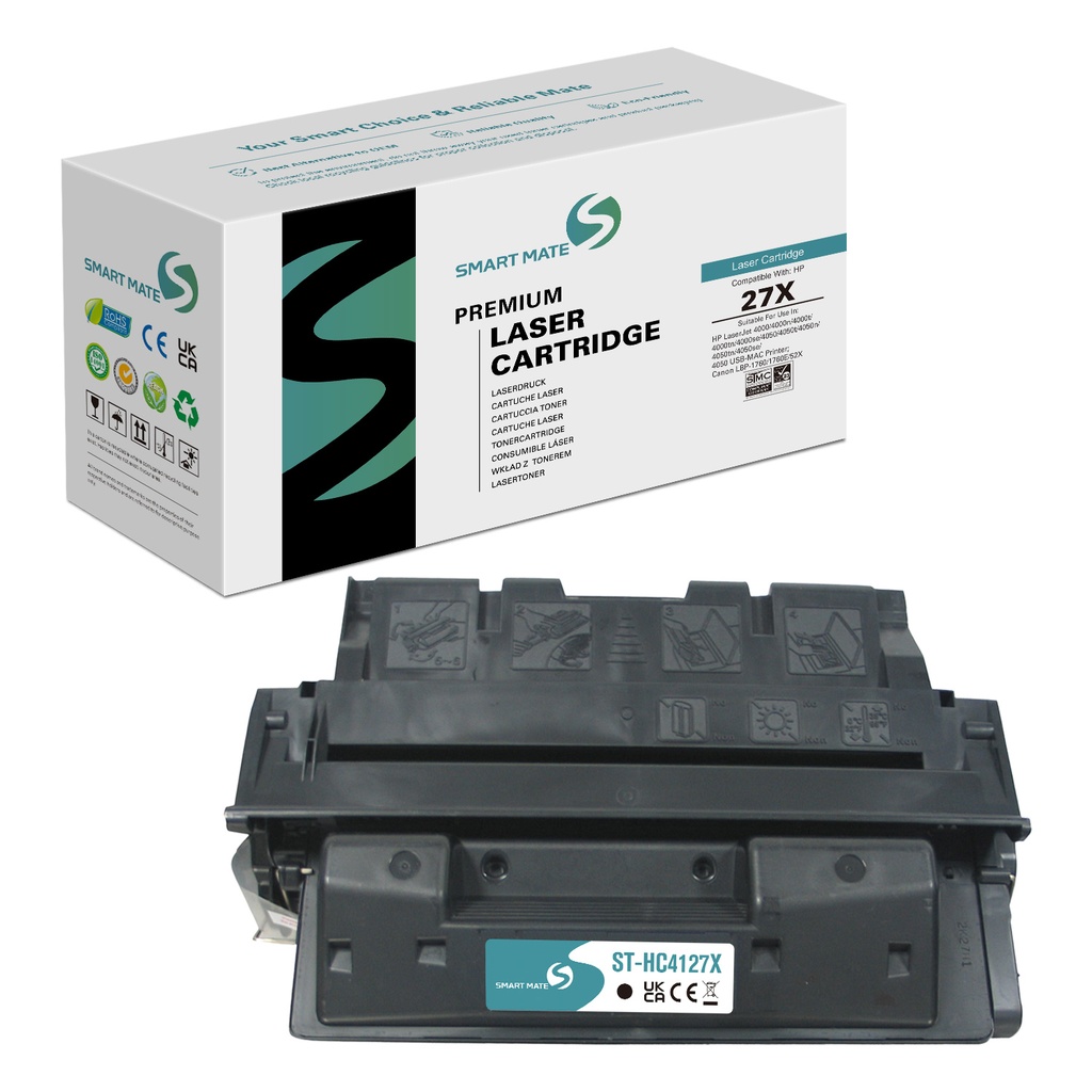 SMART MATE Remanufactured HP C4127X (27X) Toner Mono