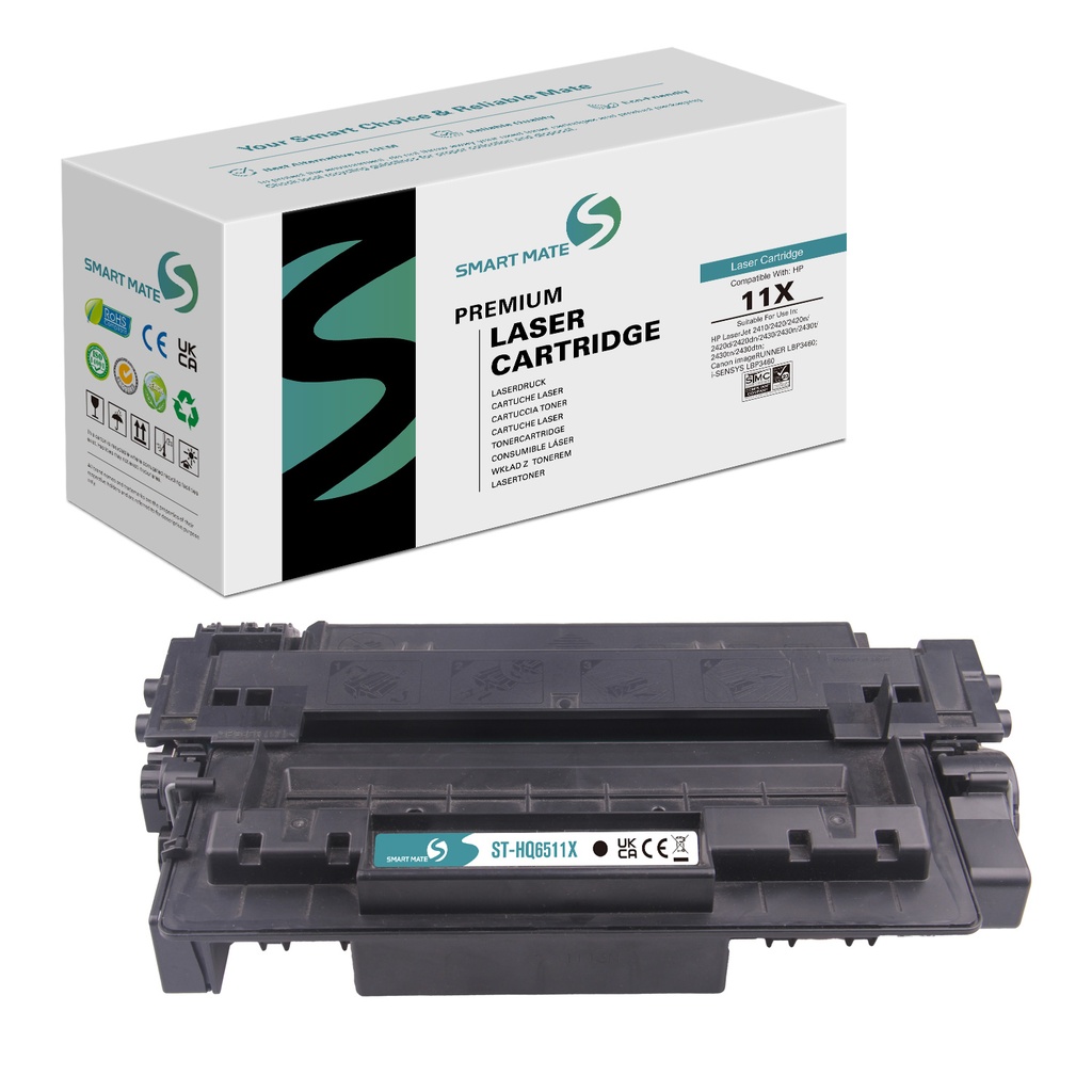 SMART MATE Remanufactured HP Q6511X (11X) Toner Mono