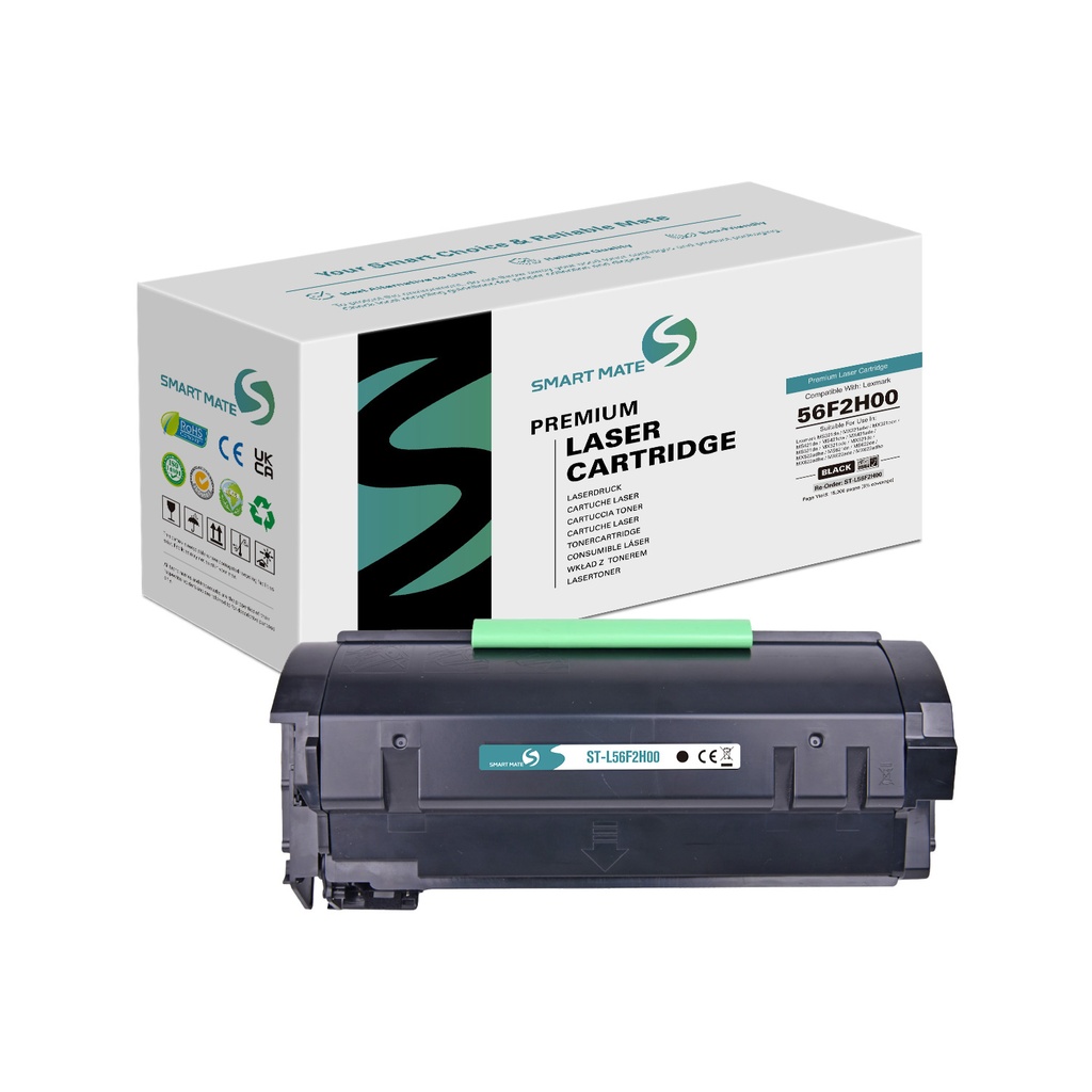 SMART MATE Remanufactured Lexmark 56F2H00 Toner Mono