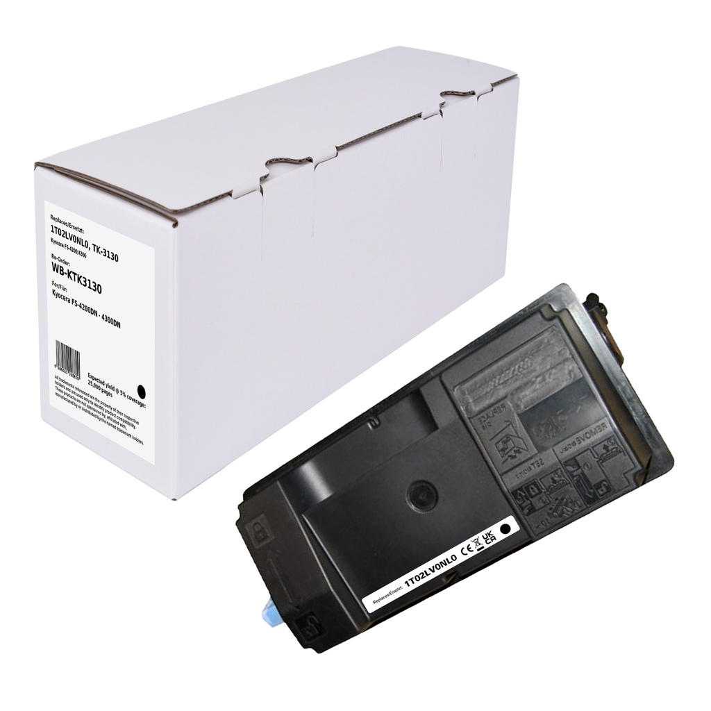 White Box Standard Remanufactured Kyocera 1T02LV0NL0 (TK-3130) Toner Mono