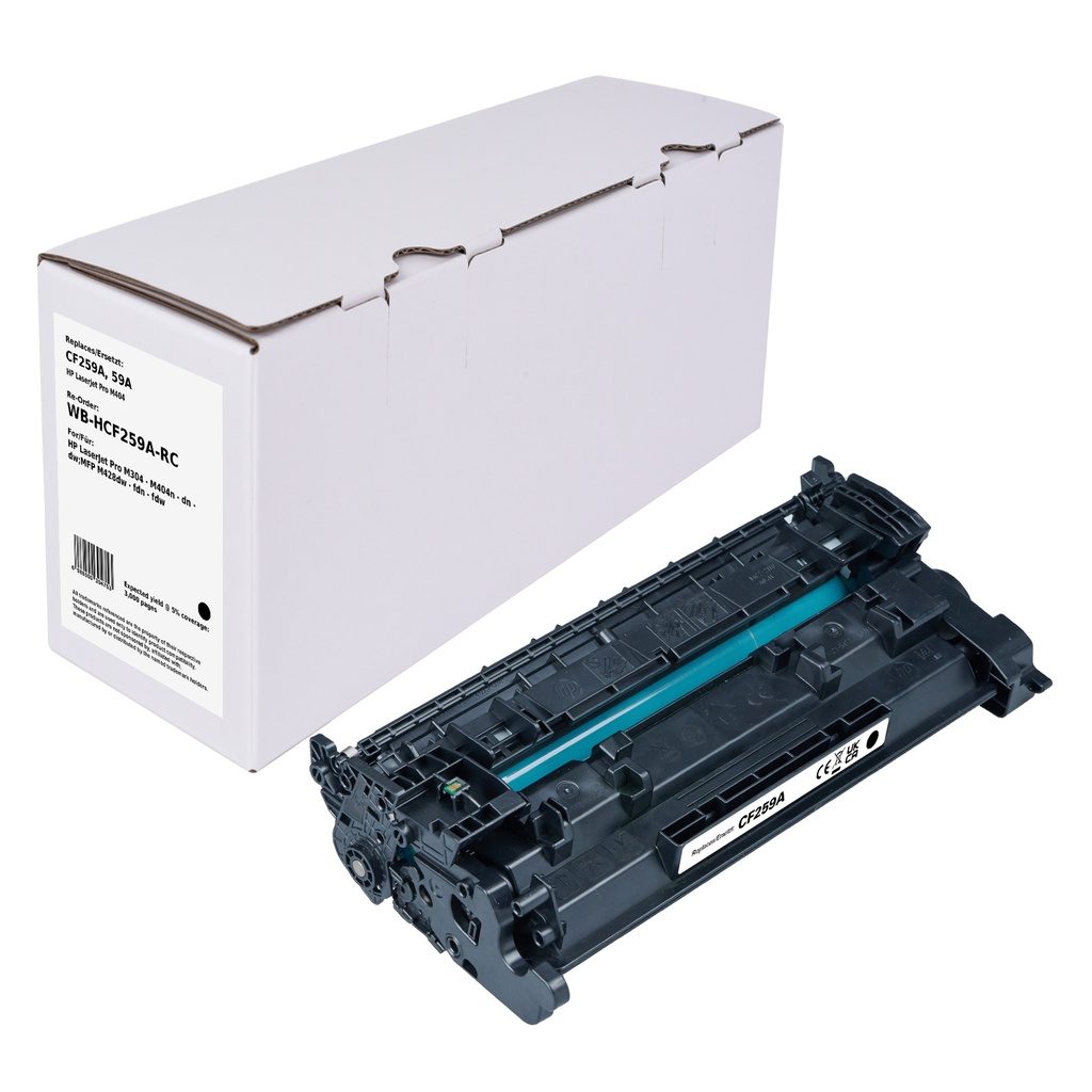 White Box Standard Remanufactured HP CF259A (59A) Toner Mono (Reused chip)