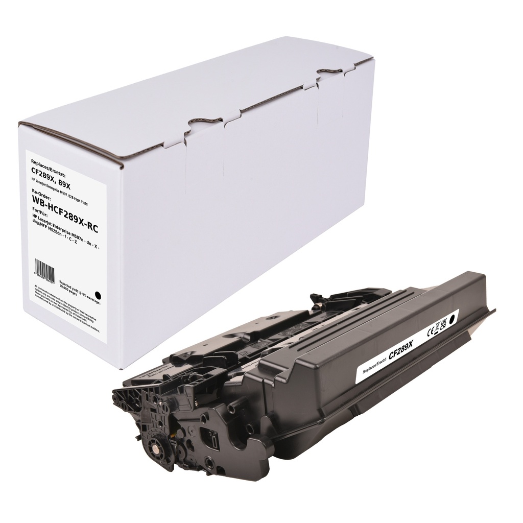 White Box Standard Remanufactured HP CF289X (89X) Toner Mono (Reused chip)