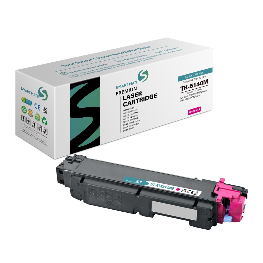 SMART MATE Remanufactured Kyocera 1T02NRBNL0 (TK-5140M) Toner Magenta