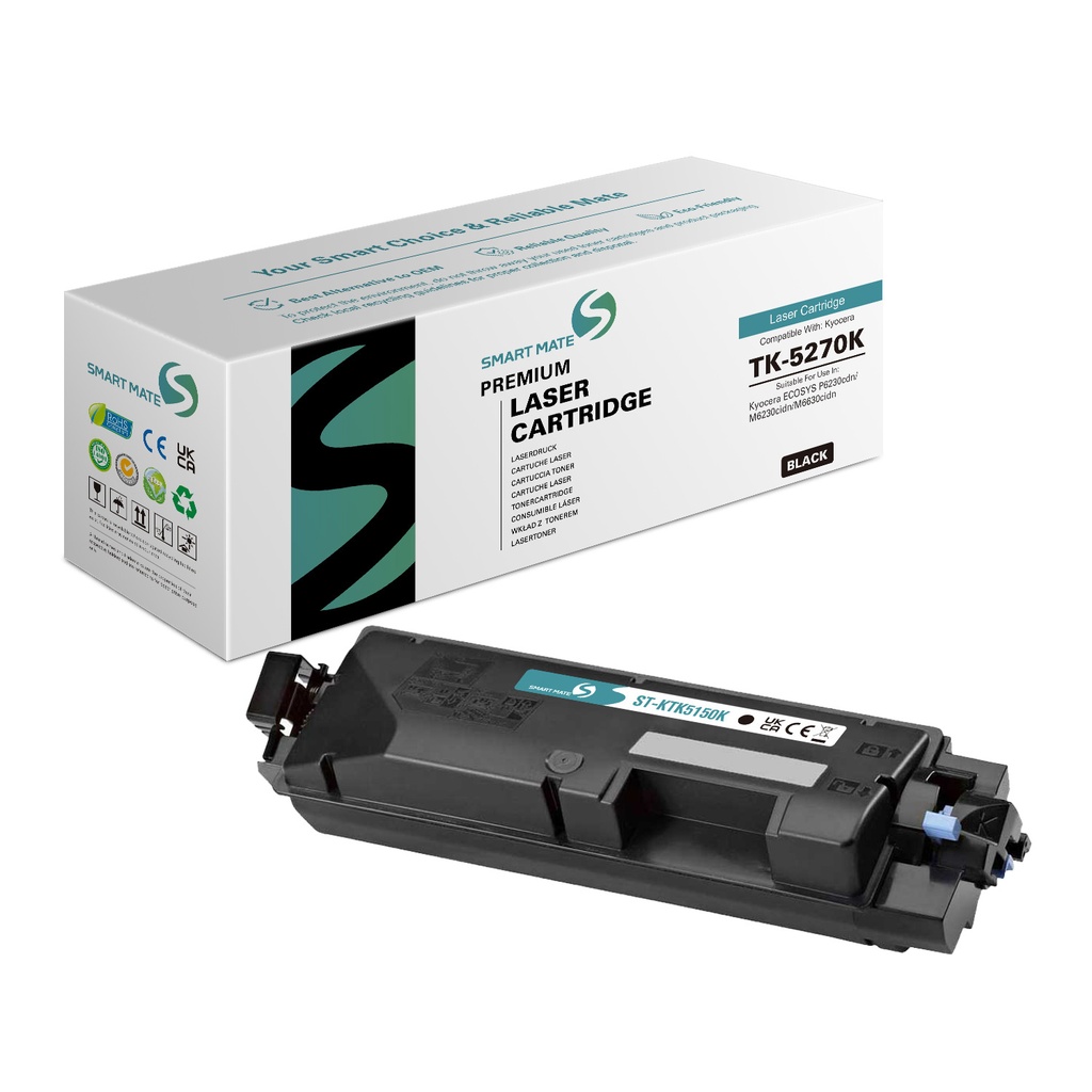 SMART MATE Remanufactured Kyocera 1T02TVCNL0 (TK-5270K) Toner Black