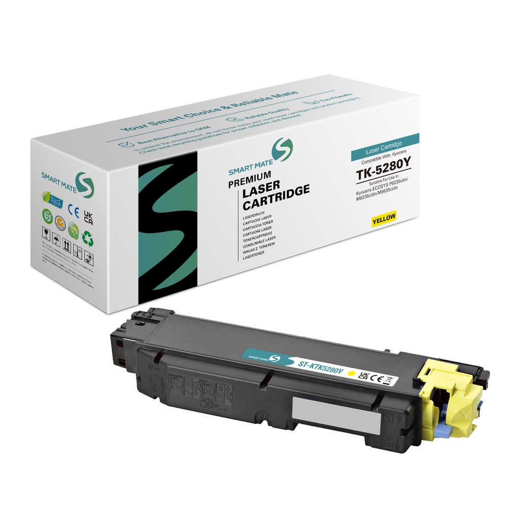 SMART MATE Remanufactured Kyocera 1T02TWANL0 (TK-5280Y) Toner Yellow