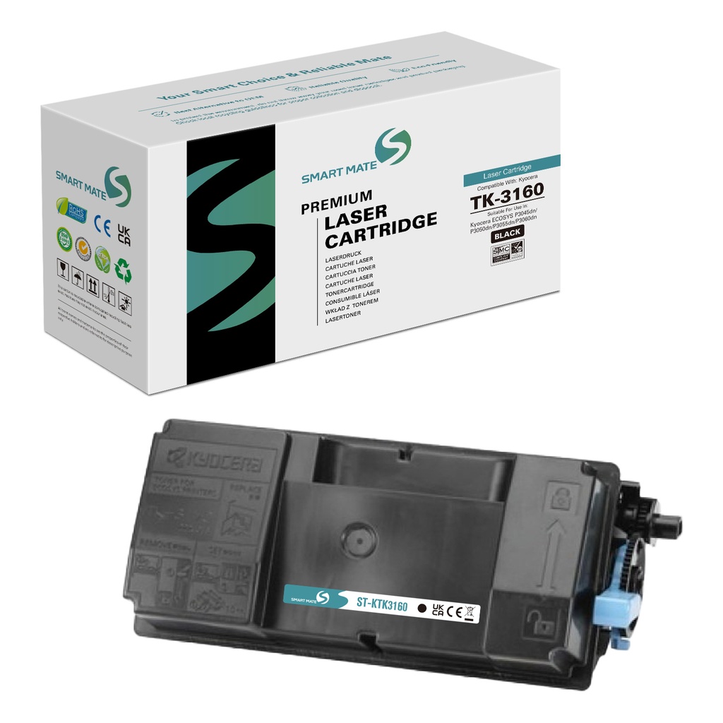 SMART MATE Remanufactured Kyocera 1T02T90NL0 (TK-3160) Toner Mono