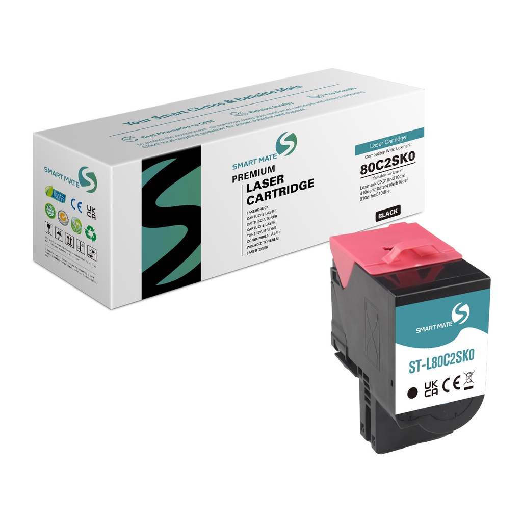 【202411归档】SMART MATE Remanufactured Lexmark 80C2SK0 Toner Black