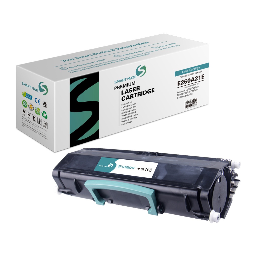 SMART MATE Remanufactured Lexmark E260A21E Toner Mono