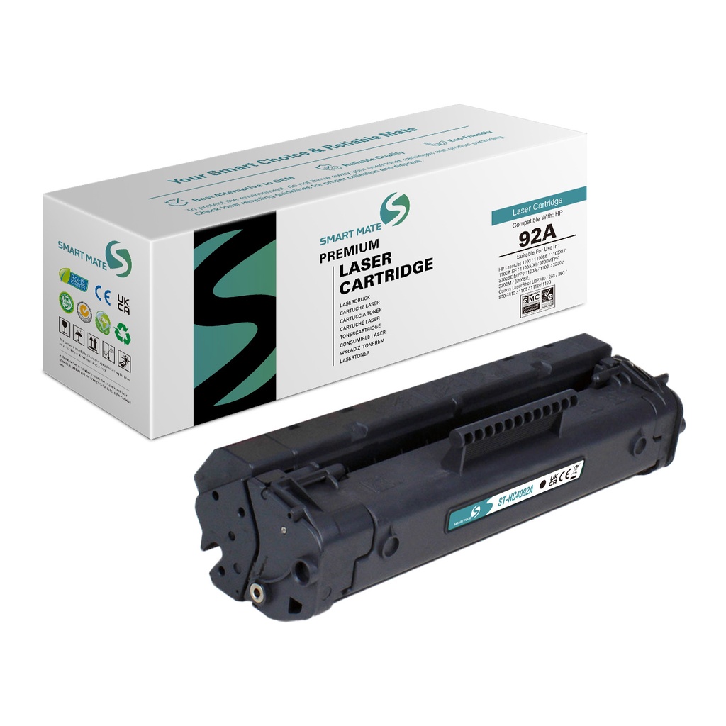 SMART MATE Remanufactured HP C4092A (92A) Toner Mono