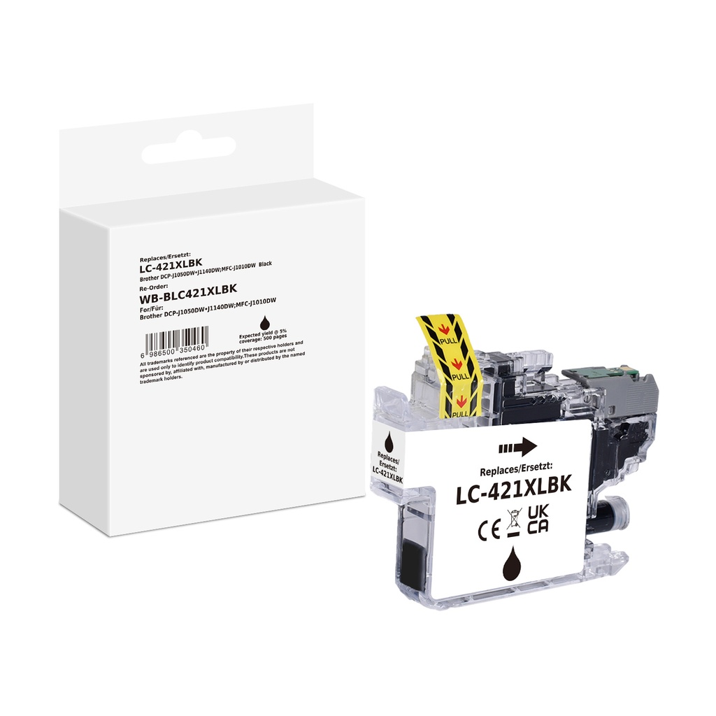 White Box Standard Compatible Brother LC-421XLBK (LC-421XL) Inkjet Cartridge Black