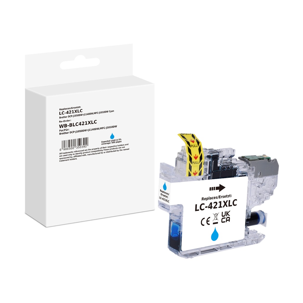 White Box Standard Compatible Brother LC-421XLC (LC-421XL) Inkjet Cartridge Cyan