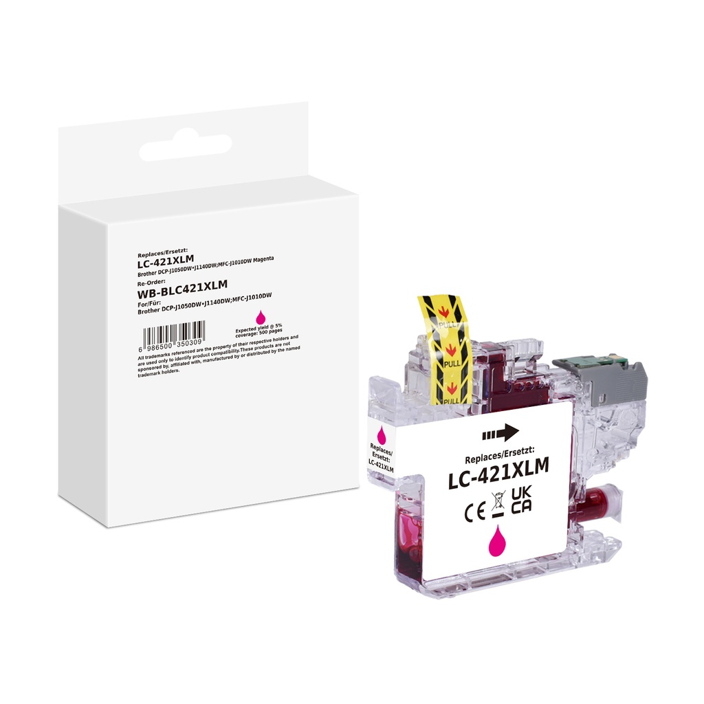 White Box Standard Compatible Brother LC-421XLM (LC-421XL) Inkjet Cartridge Magenta