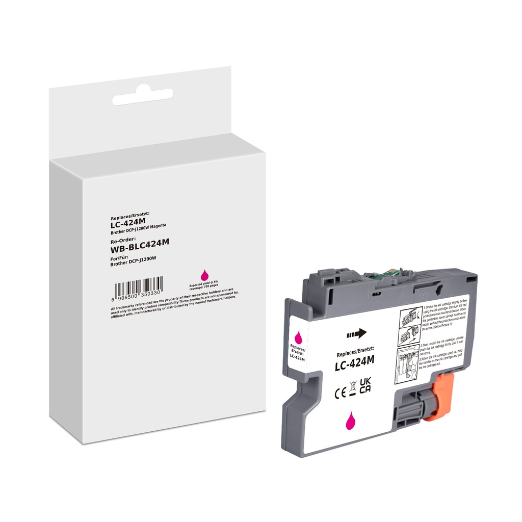 White Box Standard Compatible Brother LC-424M (LC-424) Inkjet Cartridge Magenta