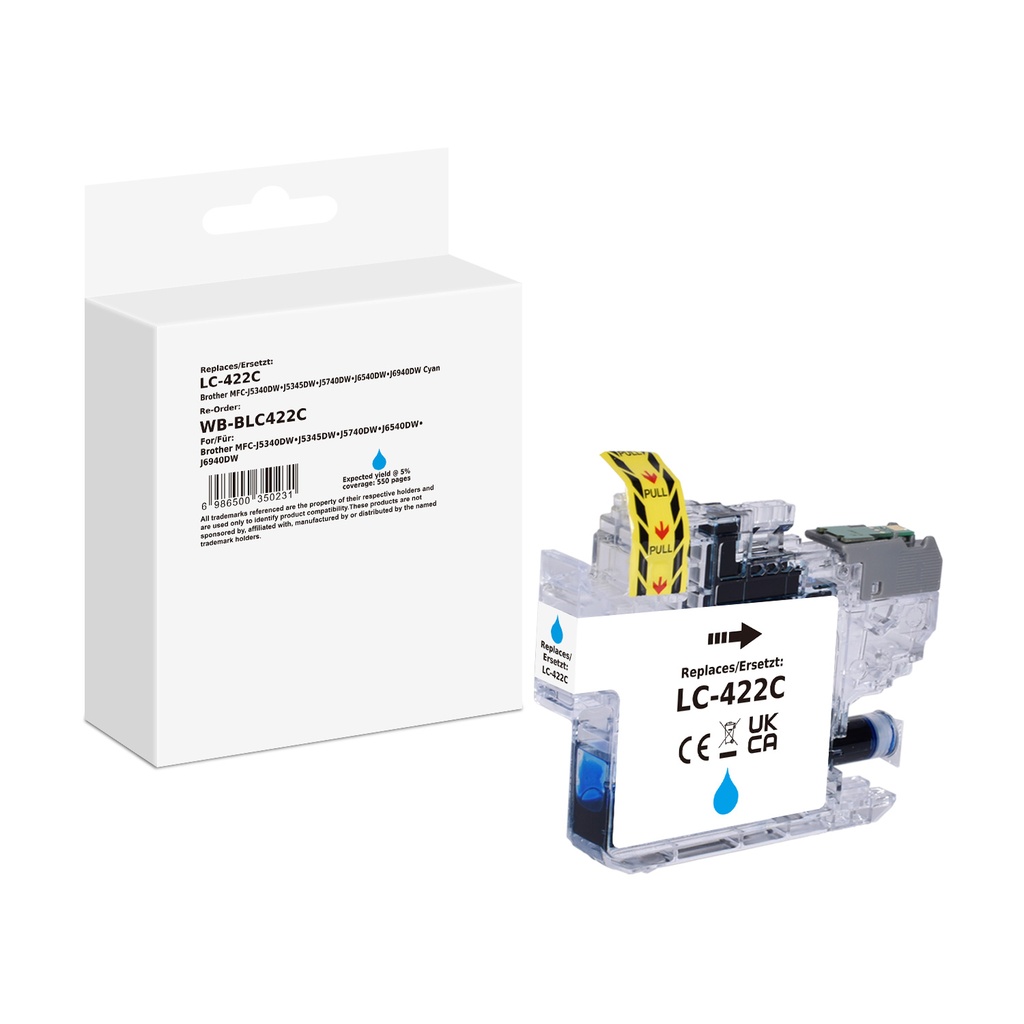 White Box Standard Compatible Brother LC-422C (LC-422) Inkjet Cartridge Cyan