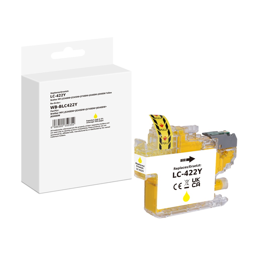 White Box Standard Compatible Brother LC-422Y (LC-422) Inkjet Cartridge Yellow