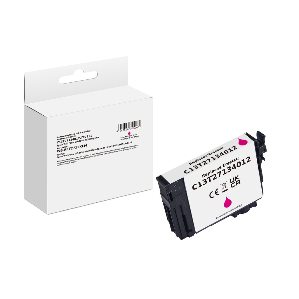 White Box Standard Remanufactured Epson C13T27134012 (T271XL) Inkjet Cartridge Magenta