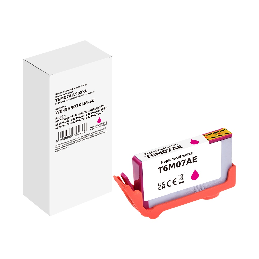 White Box Standard Remanufactured HP T6M07AE (903XL) Inkjet Cartridge Magenta