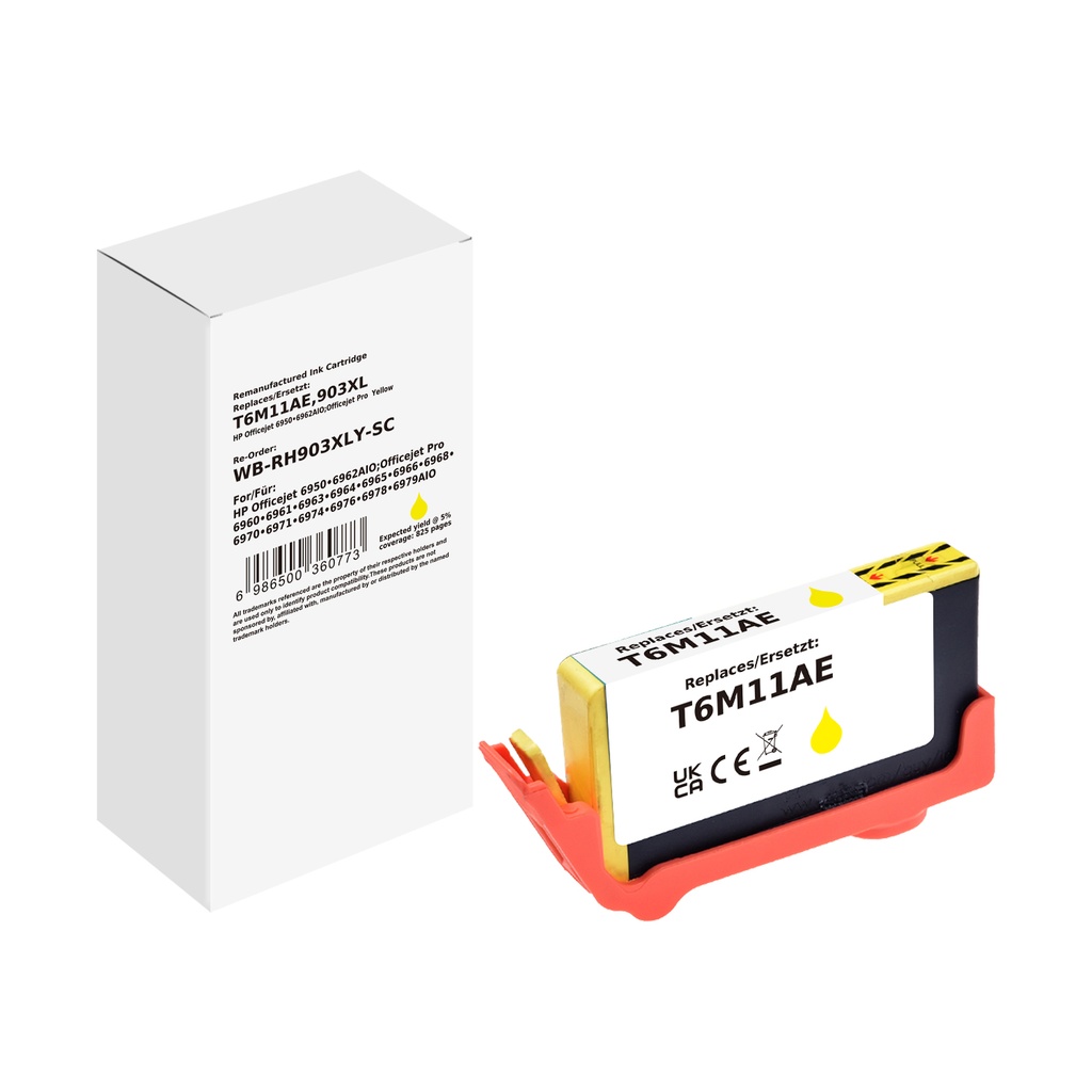 White Box Standard Remanufactured HP T6M11AE (903XL) Inkjet Cartridge Yellow