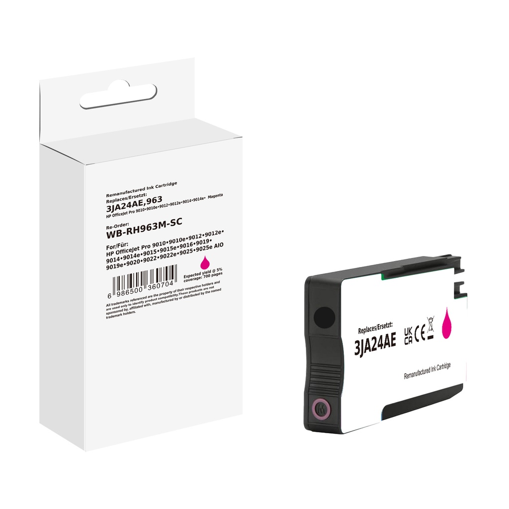 White Box Standard Remanufactured HP 3JA24AE (963) Inkjet Cartridge Magenta