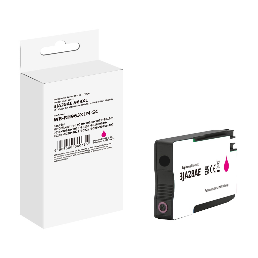 White Box Standard Remanufactured HP 3JA28AE (963XL) Inkjet Cartridge Magenta