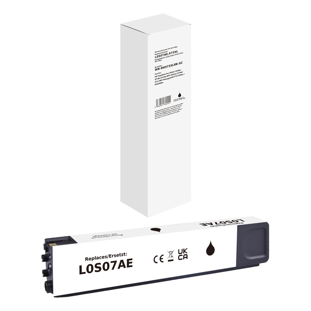 White Box Standard Remanufactured HP L0S07AE (973XL) Inkjet Cartridge Black