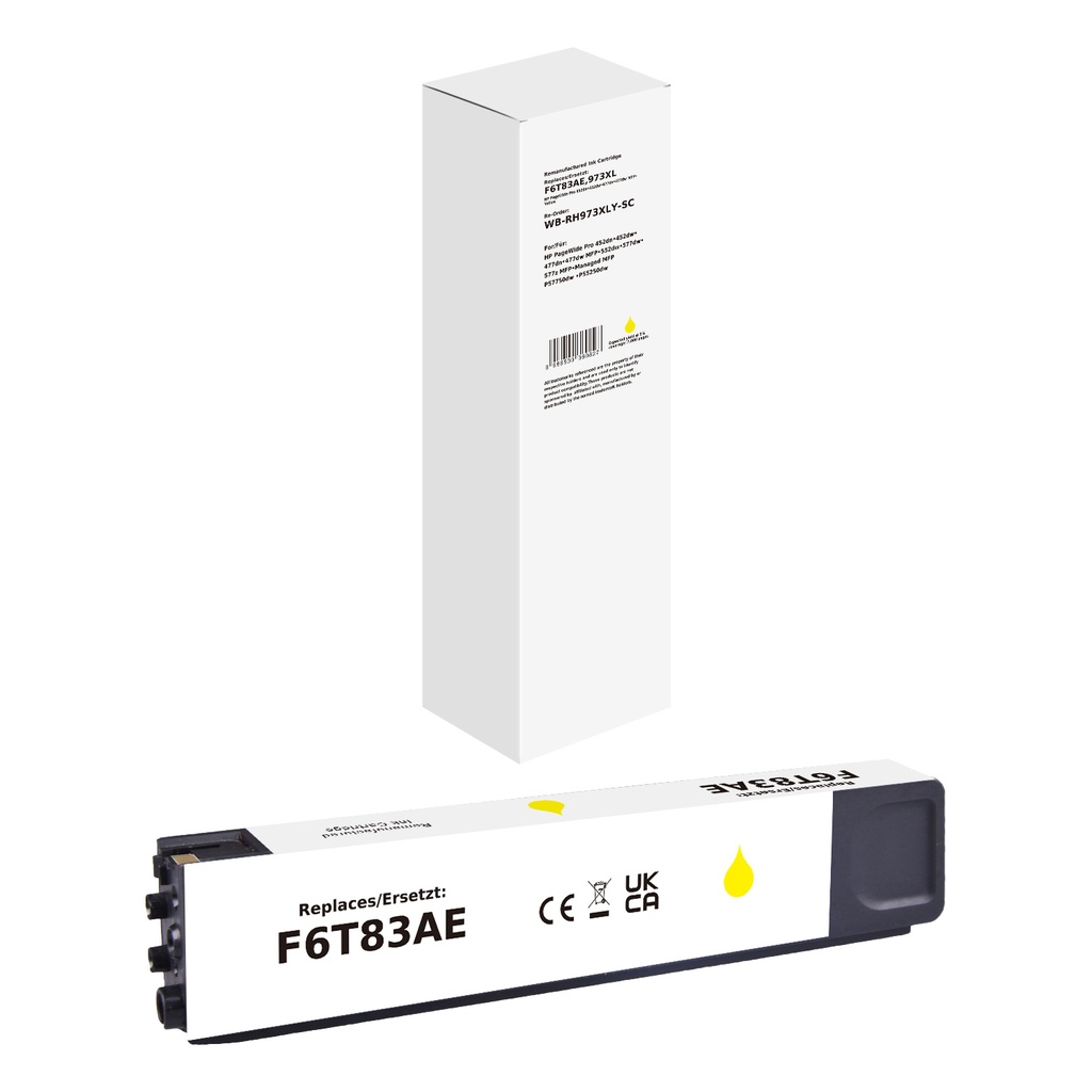 White Box Standard Remanufactured HP F6T83AE (973XL) Inkjet Cartridge Yellow