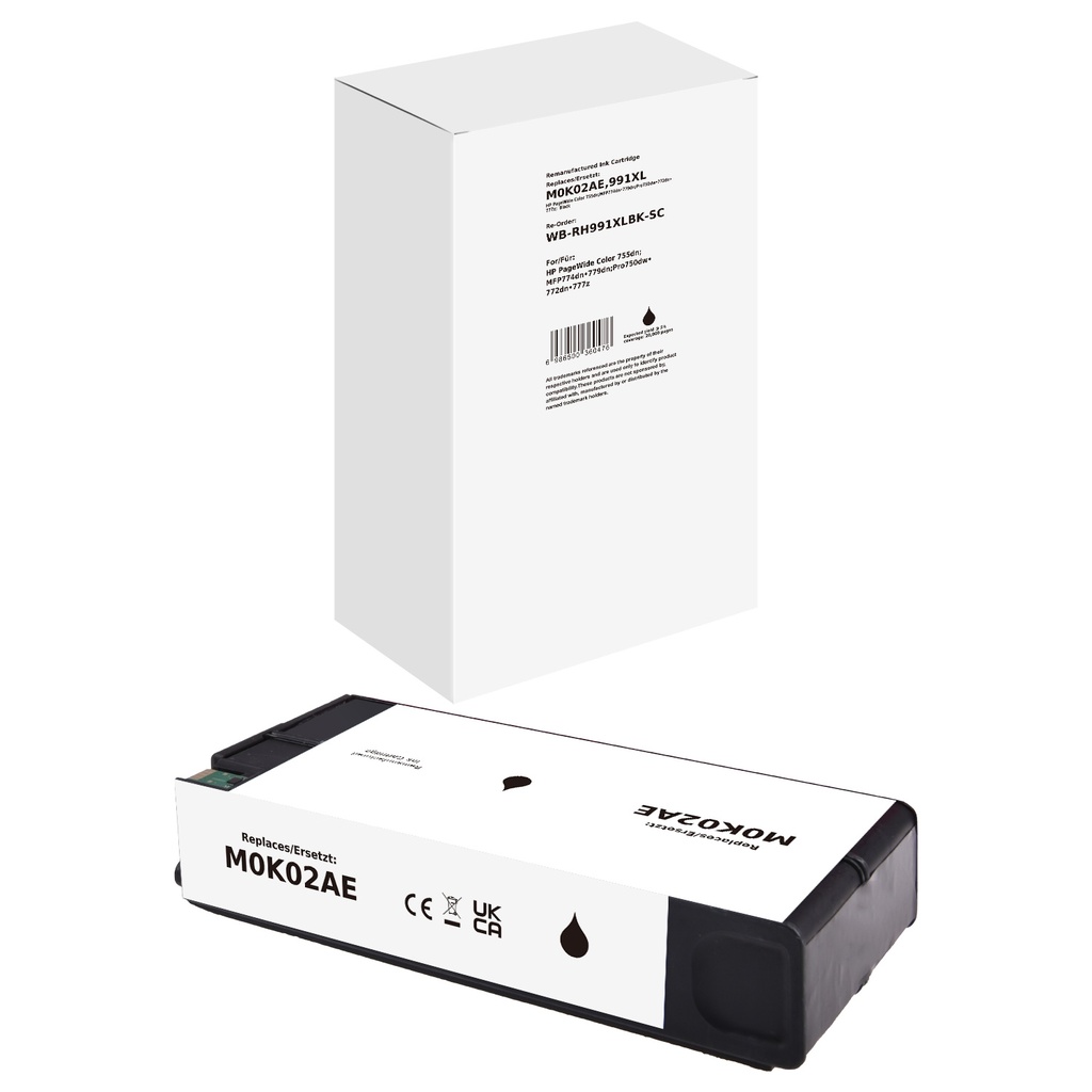 White Box Standard Remanufactured HP M0K02AE (991XL) Inkjet Cartridge Black