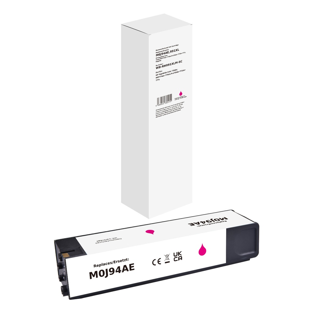 White Box Standard Remanufactured HP M0J94AE (991XL) Inkjet Cartridge Magenta