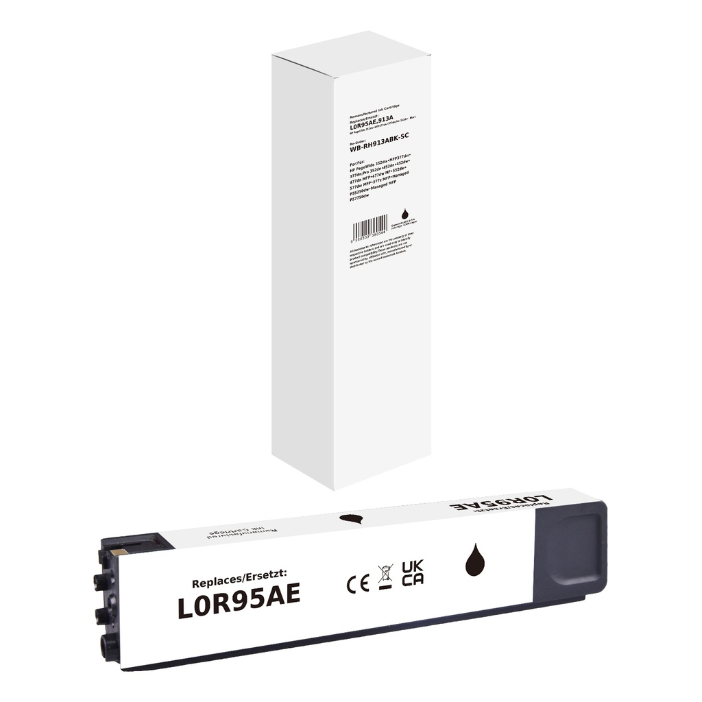 White Box Standard Remanufactured HP L0R95AE (913A) Inkjet Cartridge Black