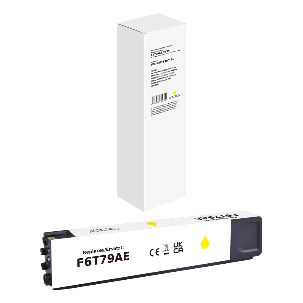 White Box Standard Remanufactured HP F6T79AE (913A) Inkjet Cartridge Yellow