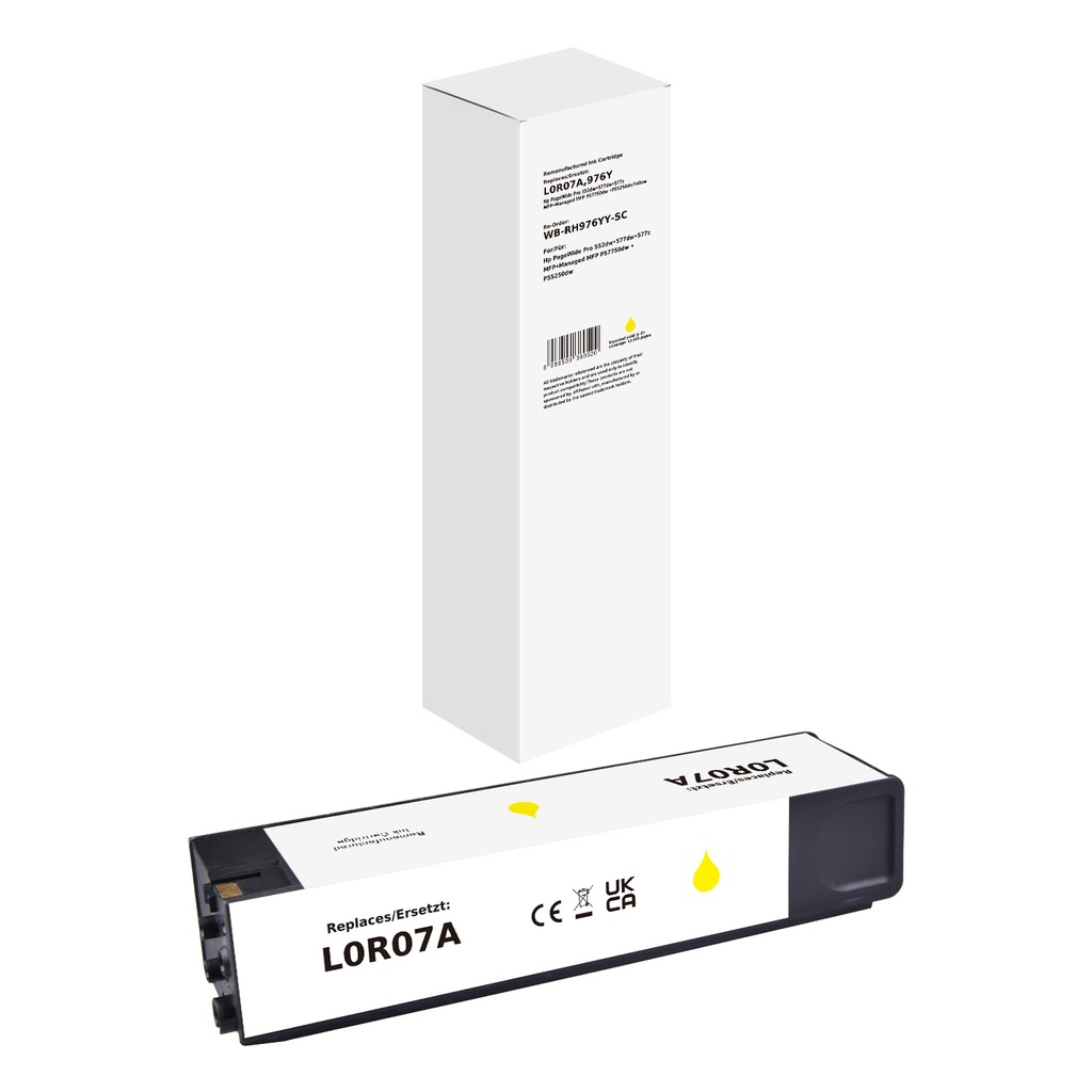 White Box Standard Remanufactured HP L0R07A (976Y) Inkjet Cartridge Yellow