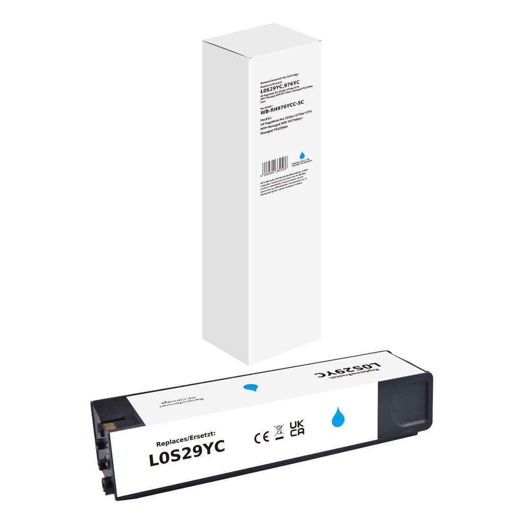 White Box Standard Remanufactured HP L0S29YC (976YC) Inkjet Cartridge Cyan