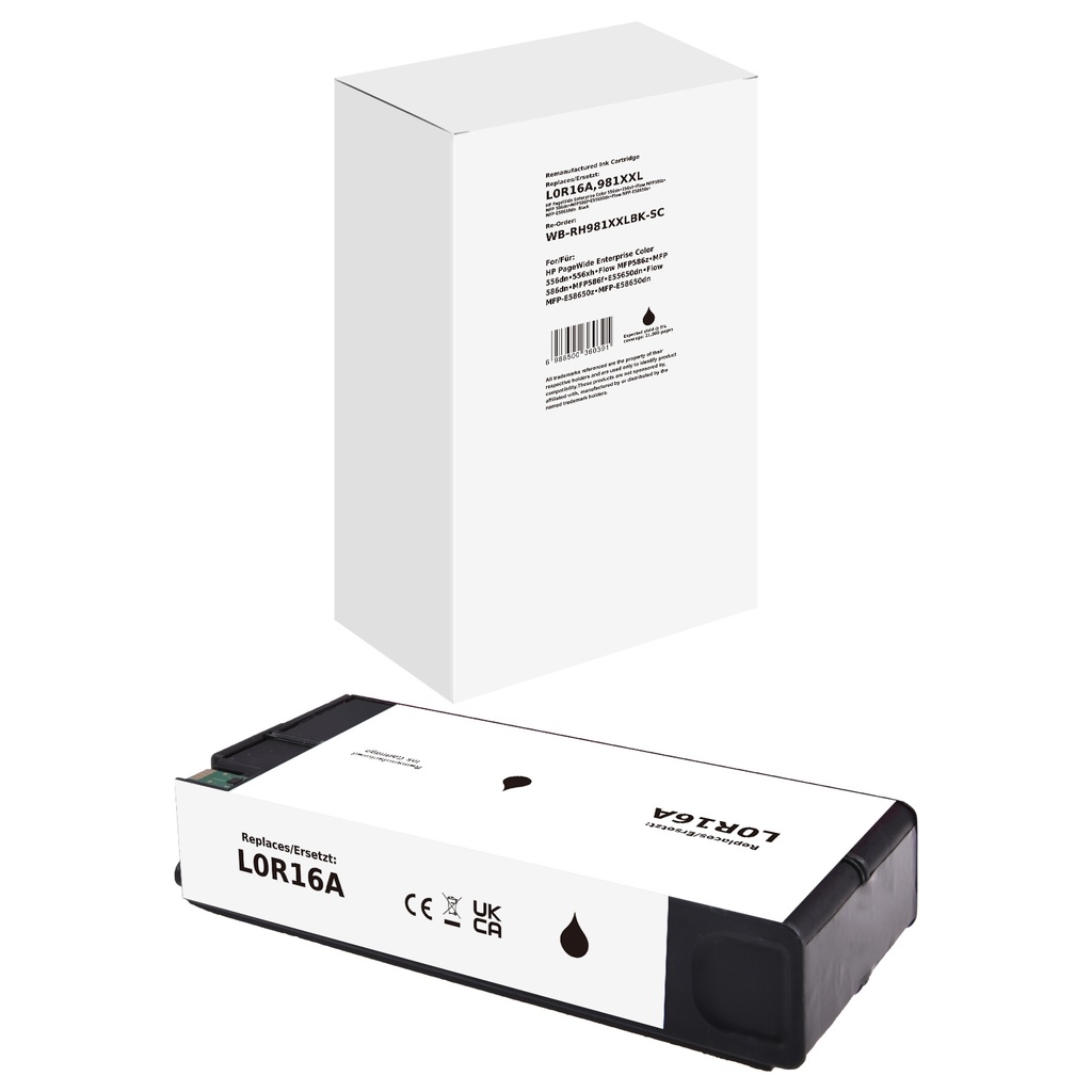 White Box Standard Remanufactured HP L0R16A (981XXL) Inkjet Cartridge Black