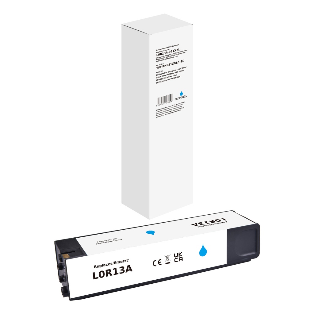 White Box Standard Remanufactured HP L0R13A (981XXL) Inkjet Cartridge Cyan