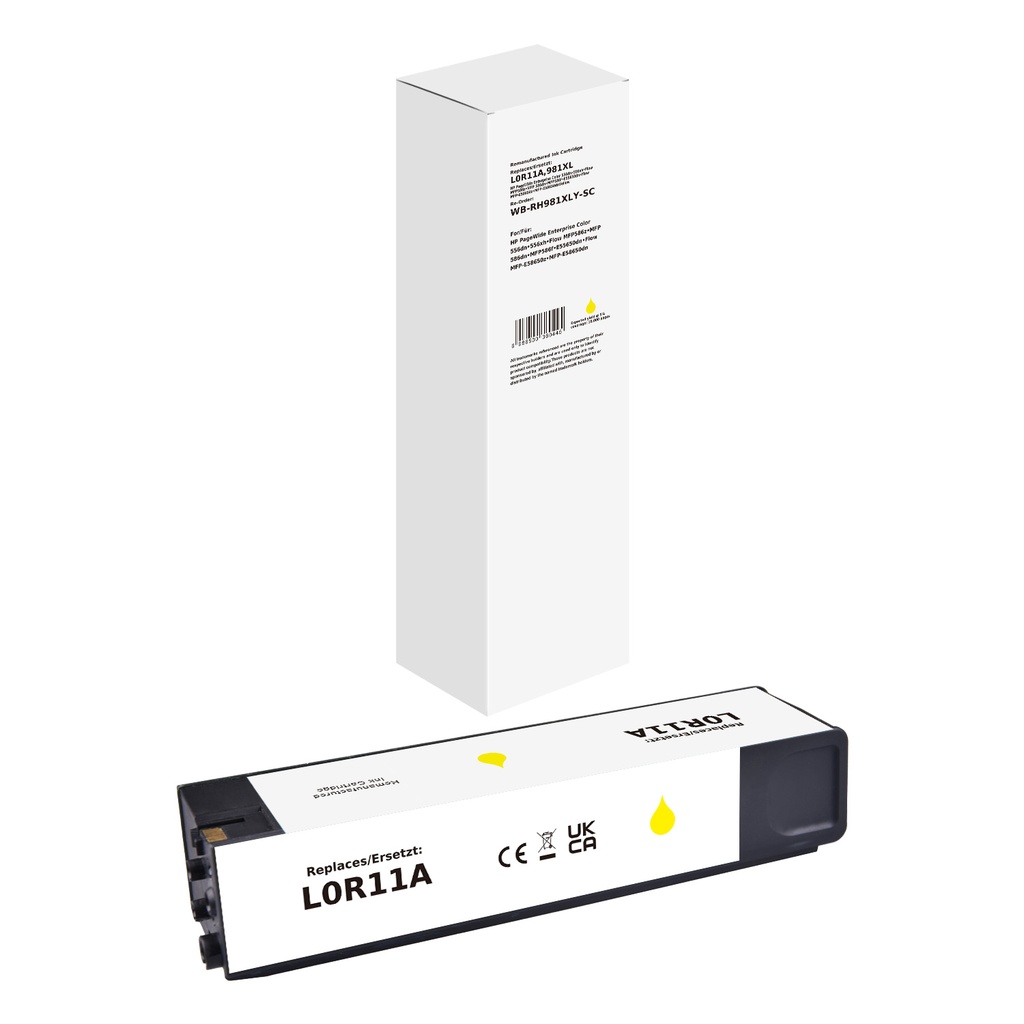 White Box Standard Remanufactured HP L0R11A (981XL) Inkjet Cartridge Yellow