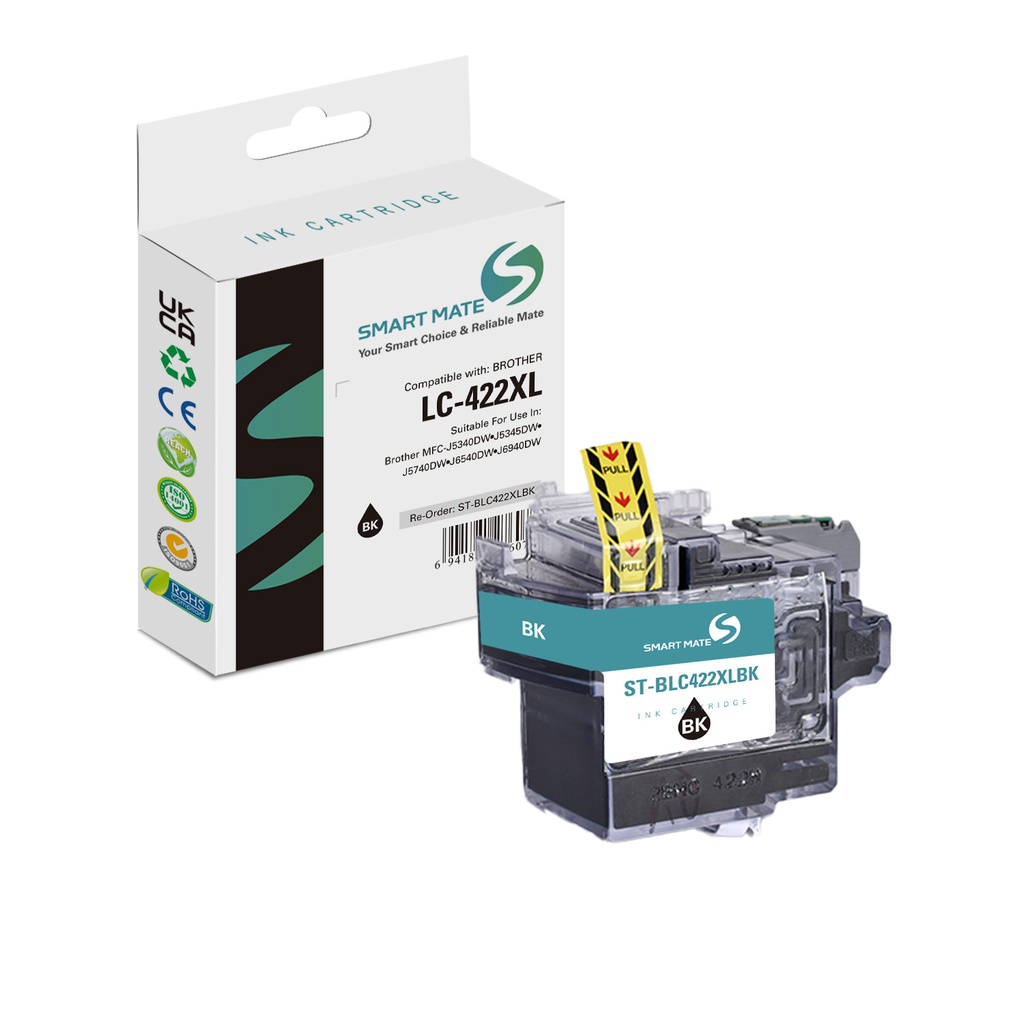 SMART MATE Compatible Brother LC-422XLBK (LC-422XL) Inkjet Cartridge