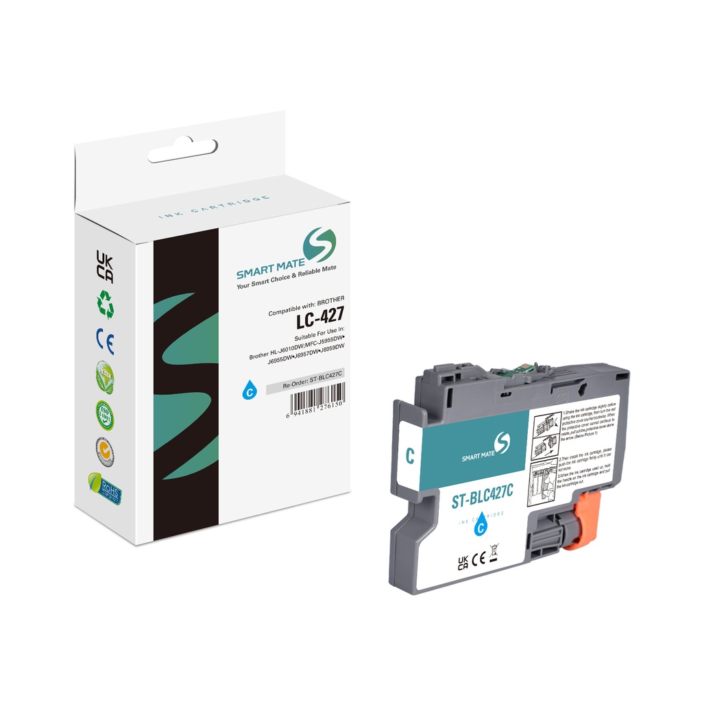 SMART MATE Compatible Brother LC-427C (LC-427) Inkjet Cartridge